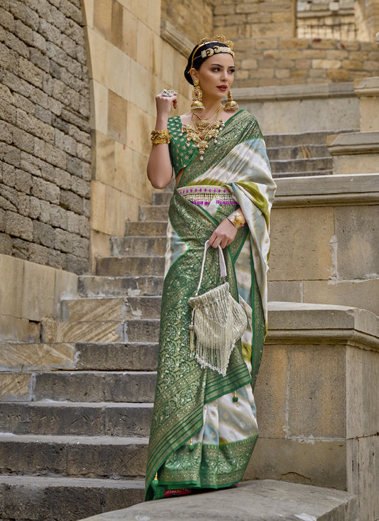 Multicolor Silk Zari Woven Saree