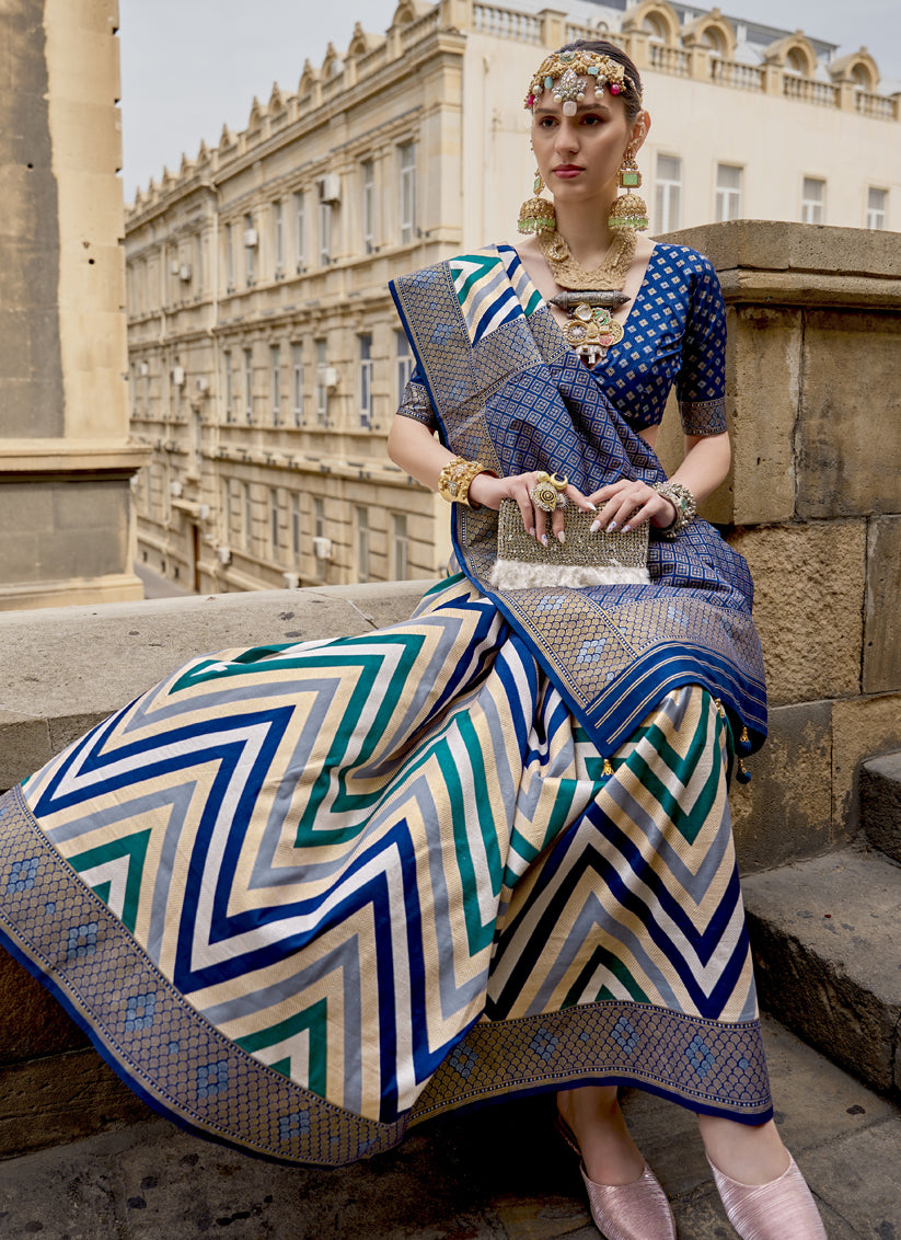 Multicolor Silk Zari Woven Saree