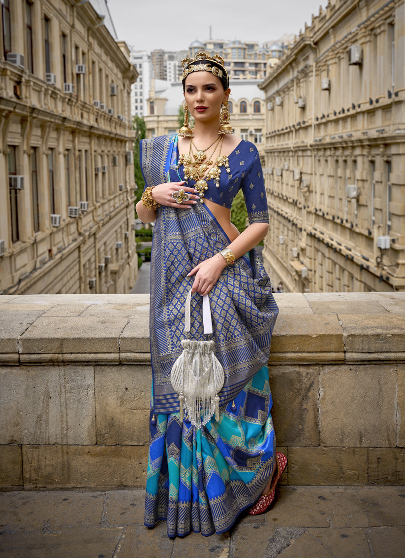 Multicolor Silk Zari Woven Saree