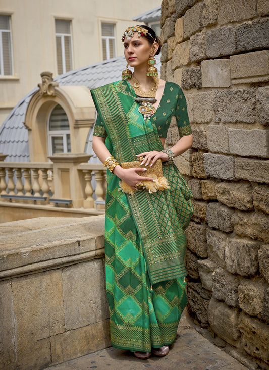 Multicolor Silk Zari Woven Saree