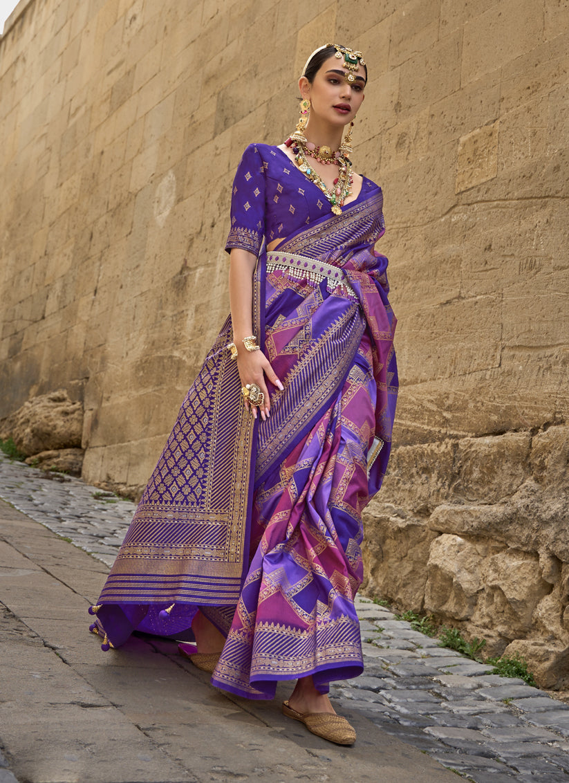 Multicolor Silk Zari Woven Saree