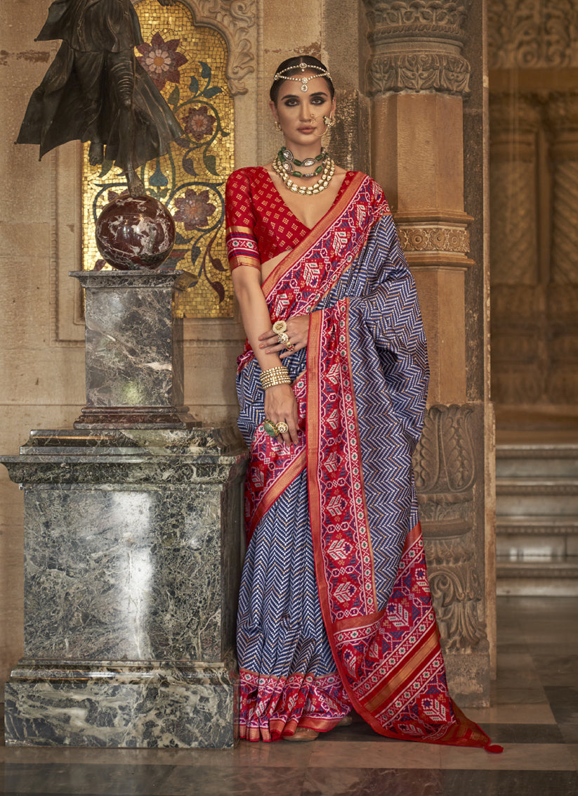 Indigo Blue Banarasi Weaving Silk Saree for Ceremonial