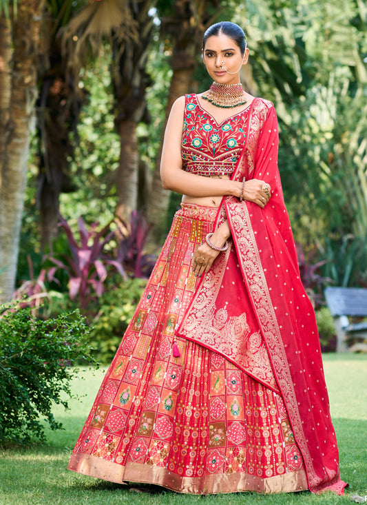 Multicolor Silk Readymade Designer Lehenga Choli