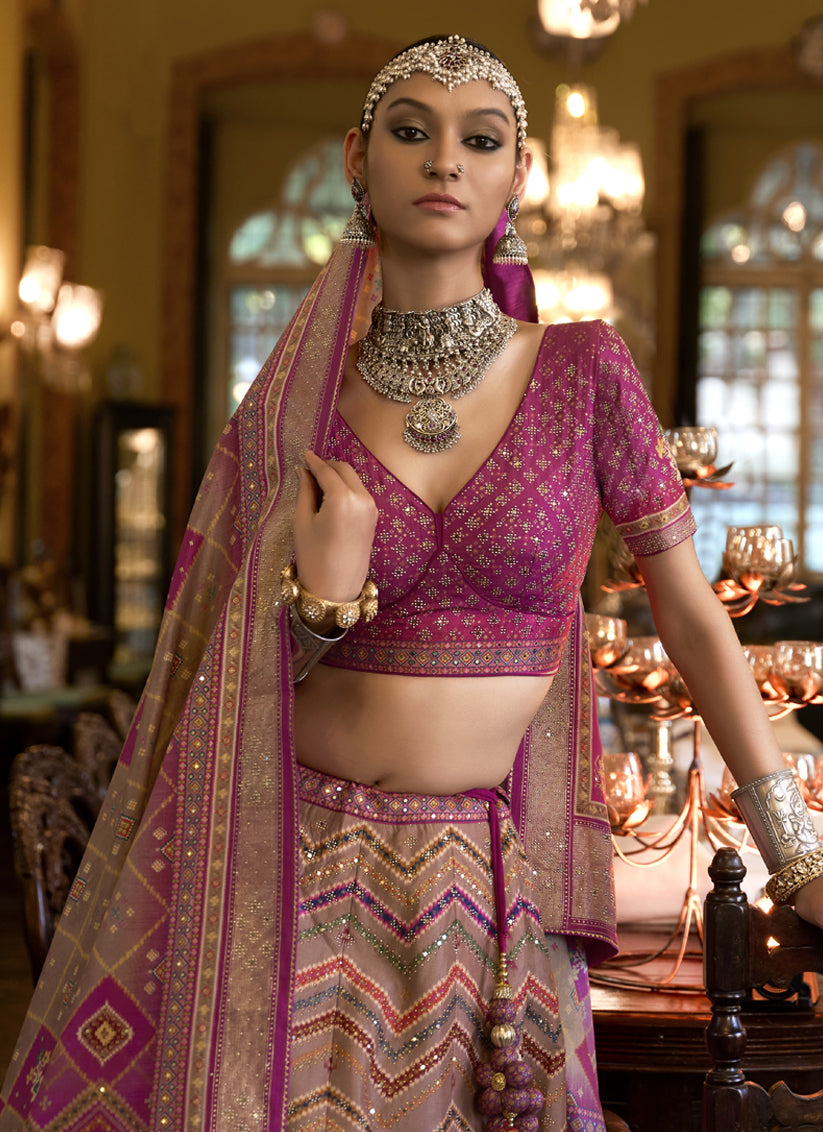 Multicolor Rajwadi Silk Embellished Designer Lehenga Choli