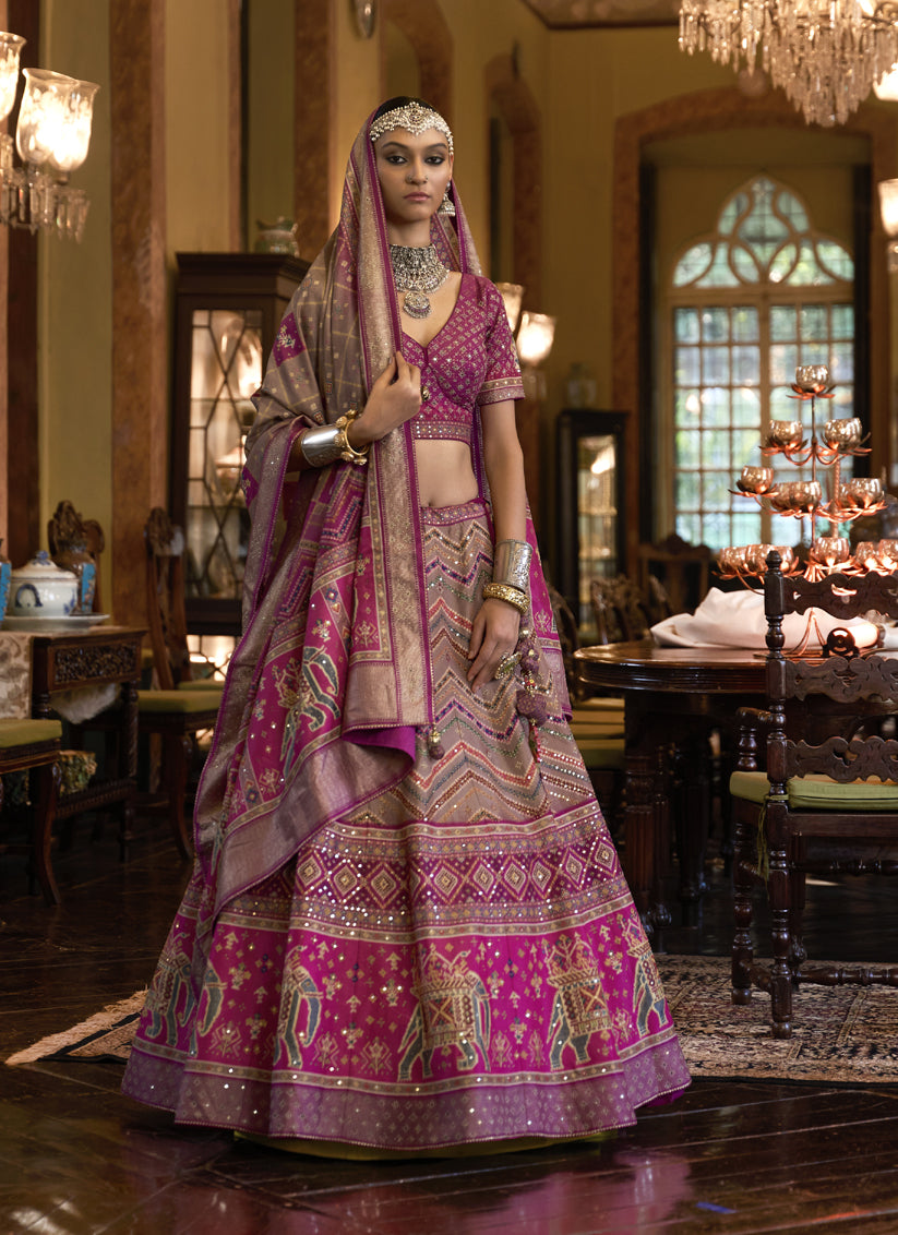 Multicolor Rajwadi Silk Embellished Designer Lehenga Choli