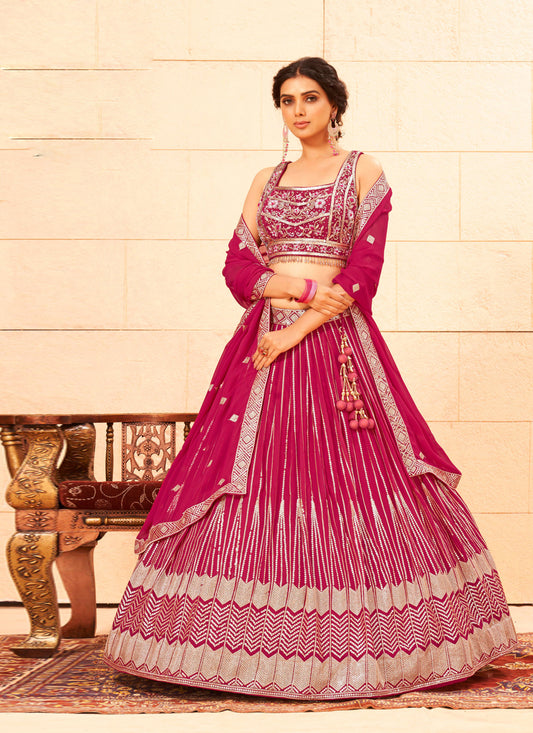 Rani Pink Readymade Designer Lehenga Choli Set