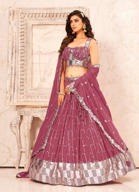 Mauve Readymade Designer Lehenga Choli Set