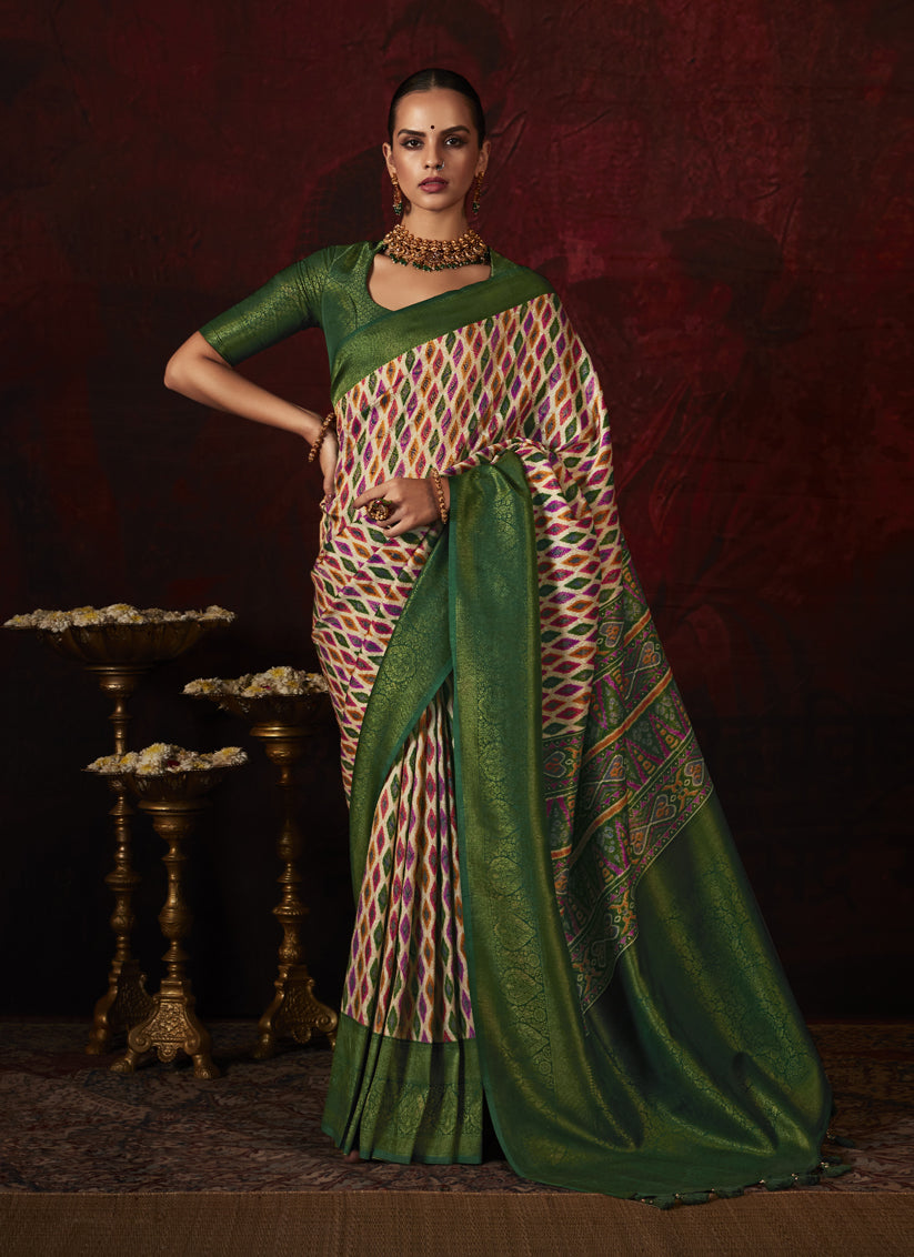 Multicolor Silk Digital Print Saree for Festival