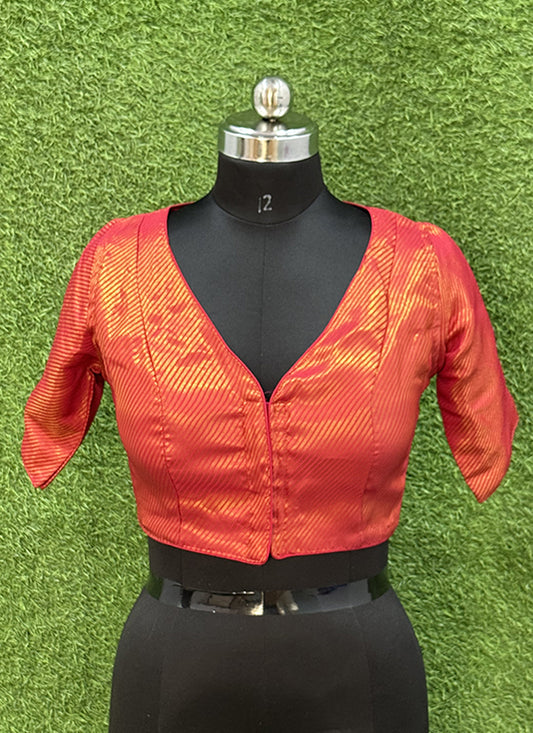 Maroon Art Silk Weaving Readymade Blouse