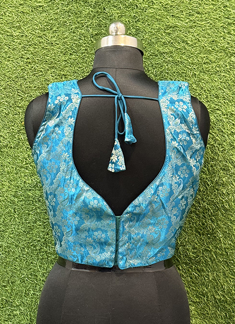 Morpinch silk weaving print readymade blouse