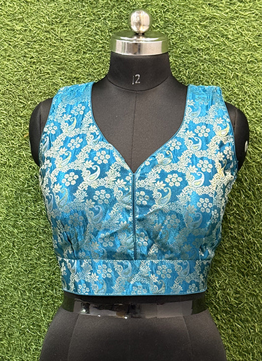 Morpinch silk weaving print readymade blouse