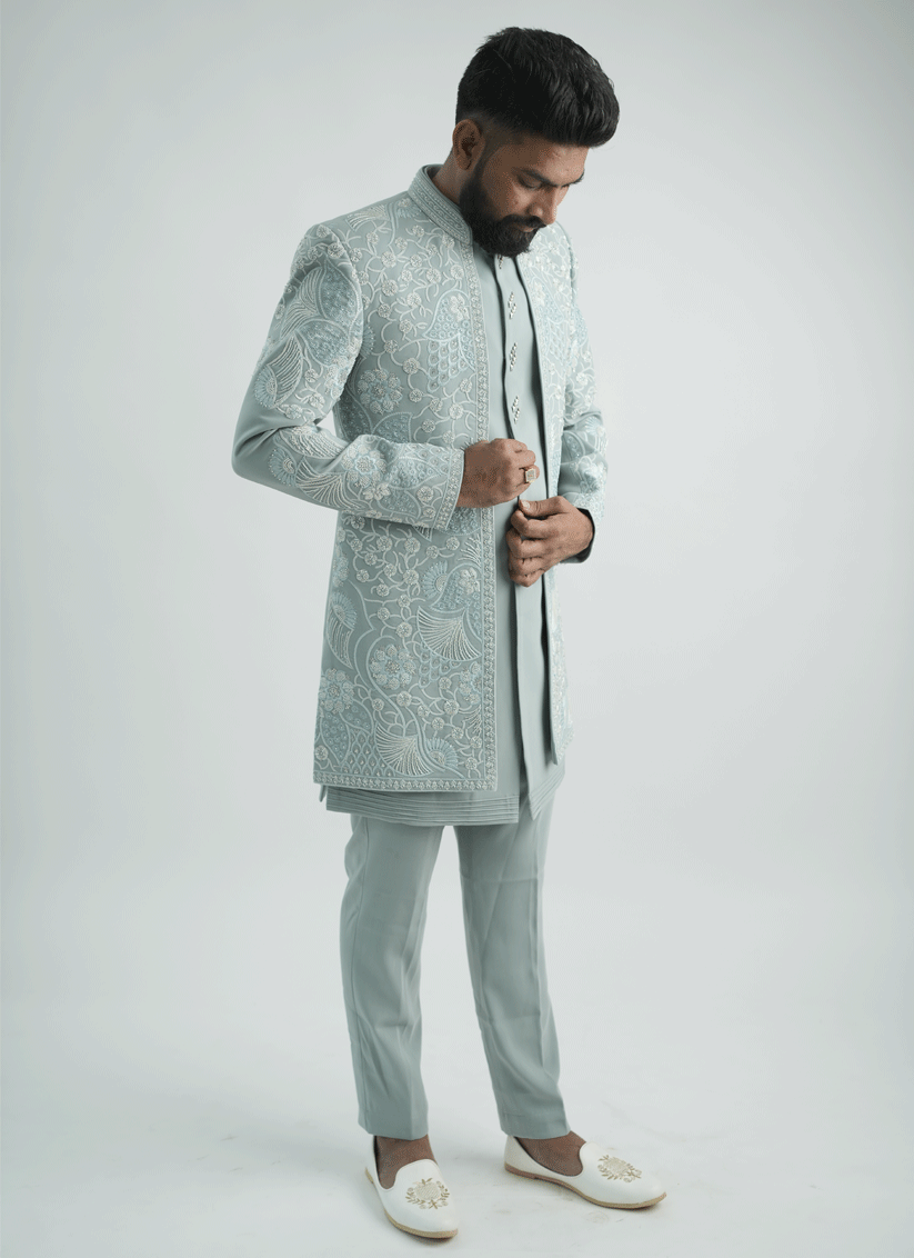 Sea Green Handcrafted Set Indo-Western