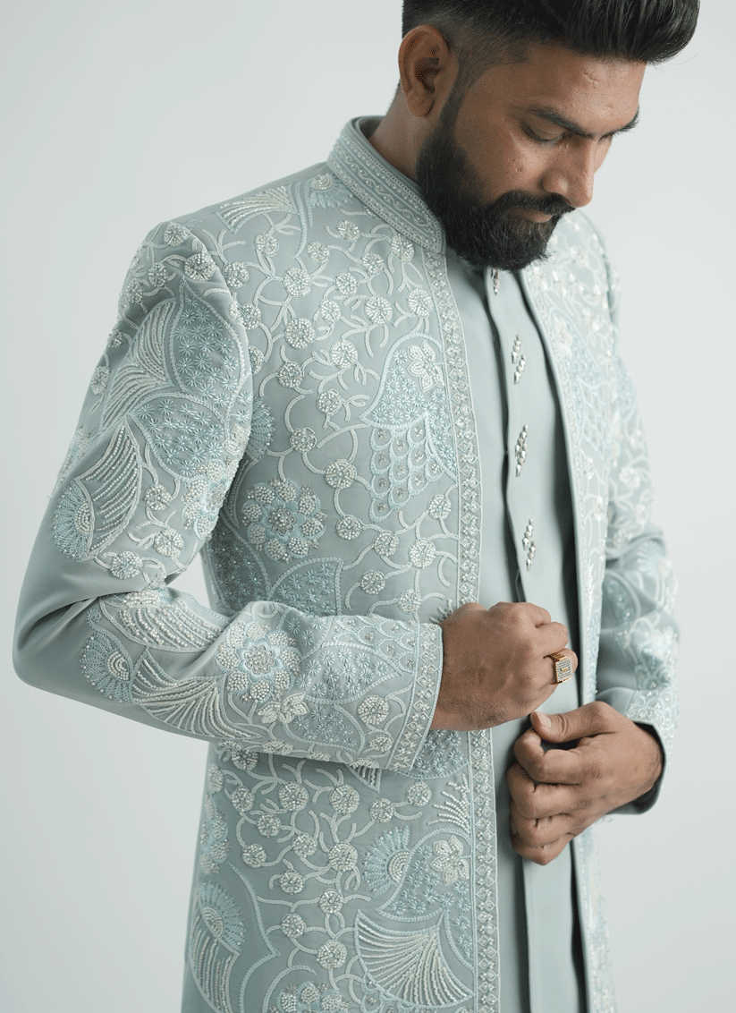 Sea Green Handcrafted Set Indo-Western