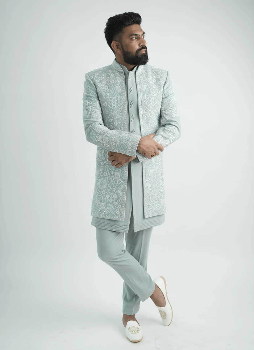 Sea Green Handcrafted Set Indo-Western