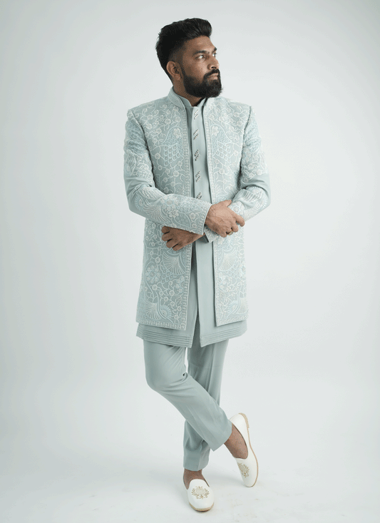 Sea Green Handcrafted Set Indo-Western