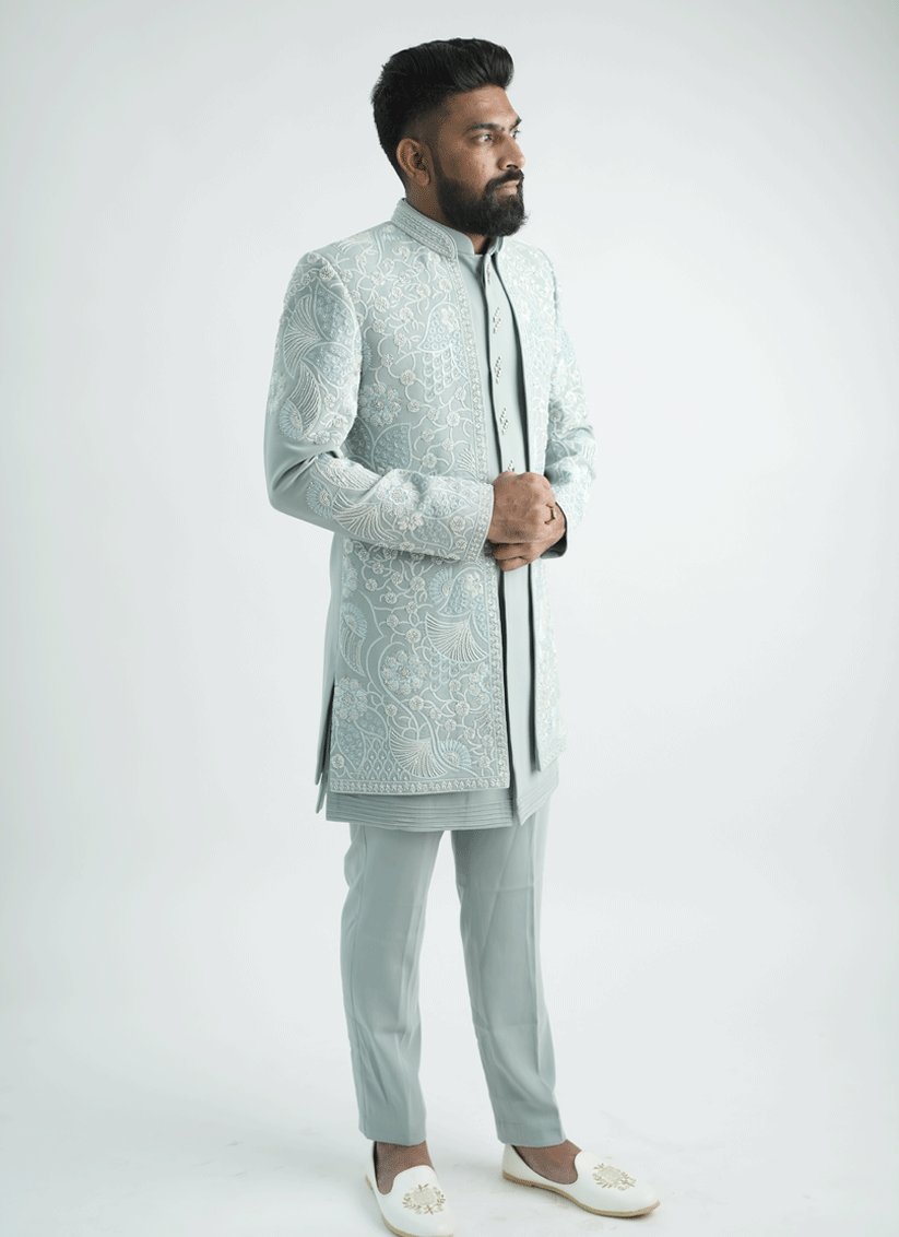 Sea Green Handcrafted Set Indo-Western