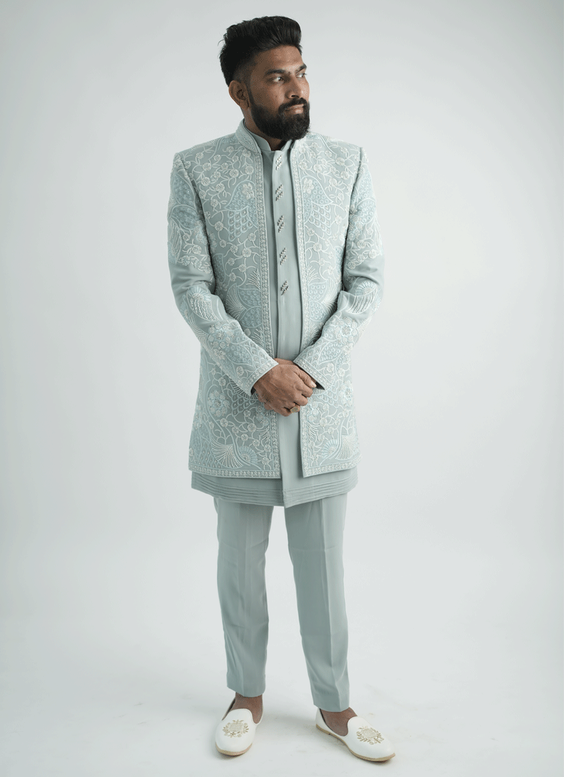 Sea Green Handcrafted Set Indo-Western