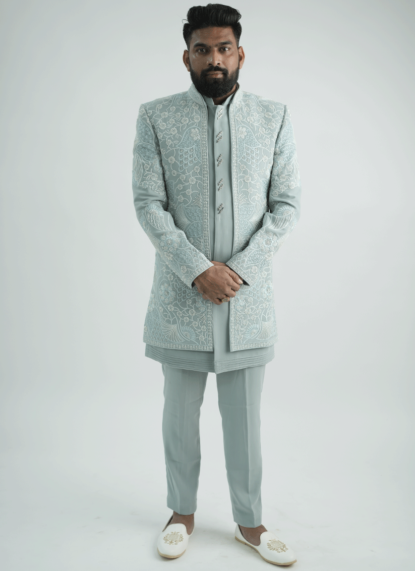 Sea Green Handcrafted Set Indo-Western