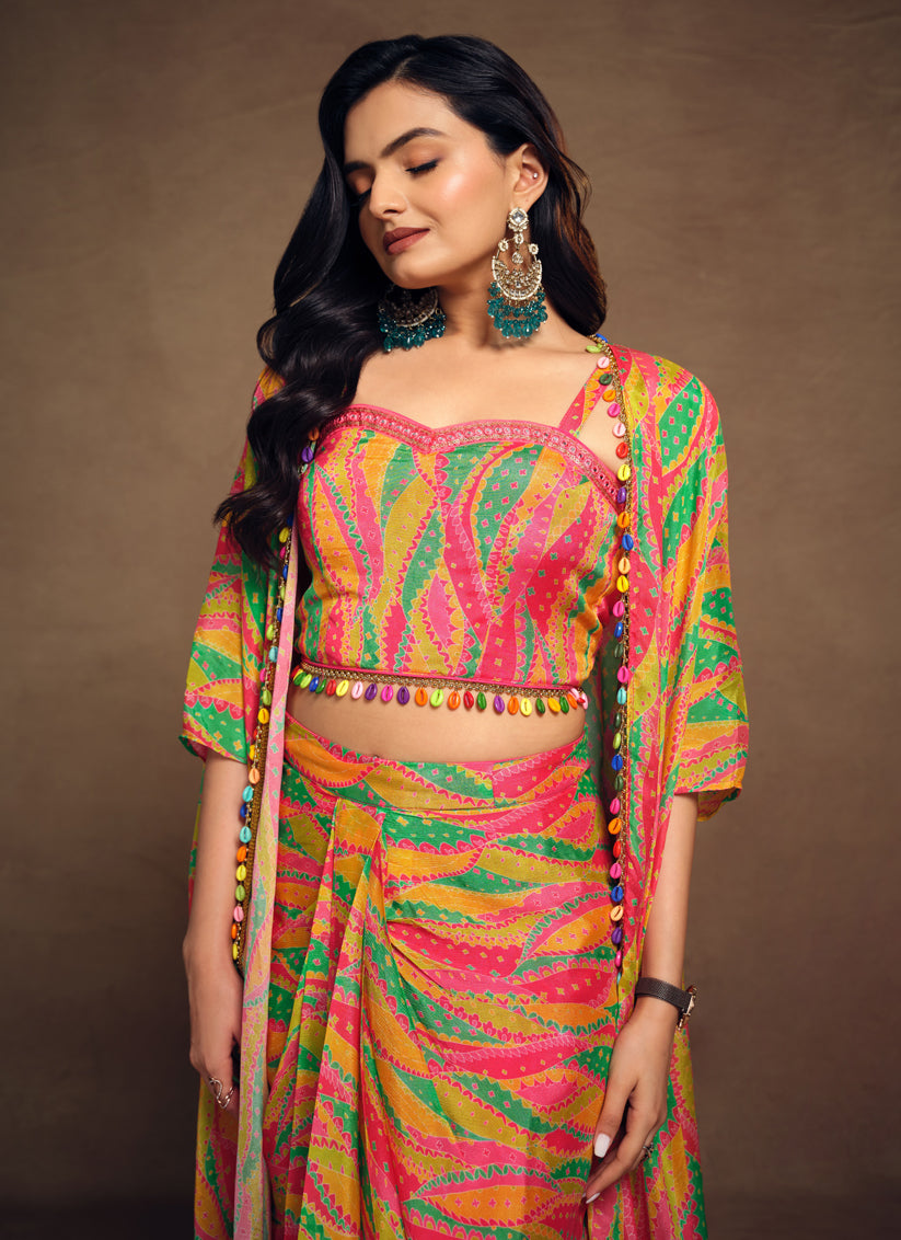 Golden Yellow Chinnon Silk Co-Ord Set