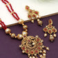 Maroon Matte Gold Long Necklace Set