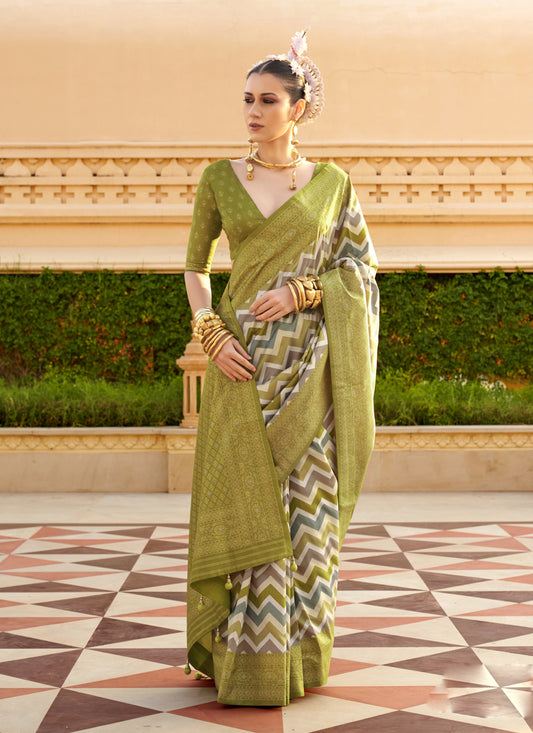 Multicolor Silk Zari Woven Saree for Festival