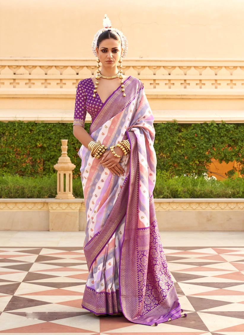 Multicolor Silk Zari Woven Saree for Festival