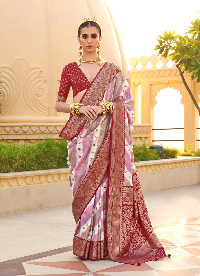 Multicolor Silk Zari Woven Saree for Festival