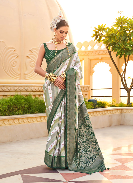 Multicolor Silk Zari Woven Saree for Festival