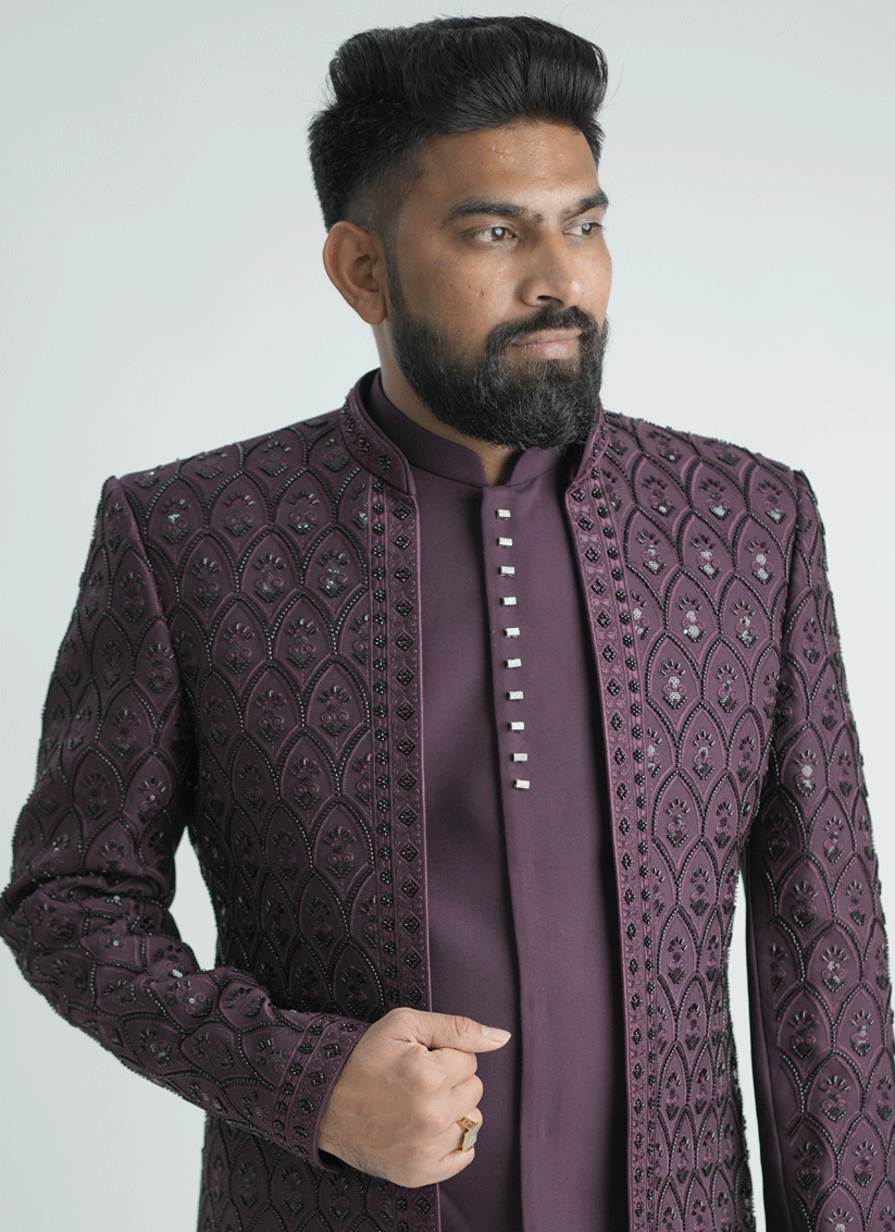 Maroon Handcrafted Set Indo-Western