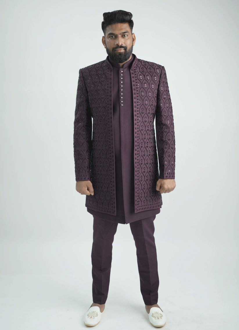 Maroon Handcrafted Set Indo-Western