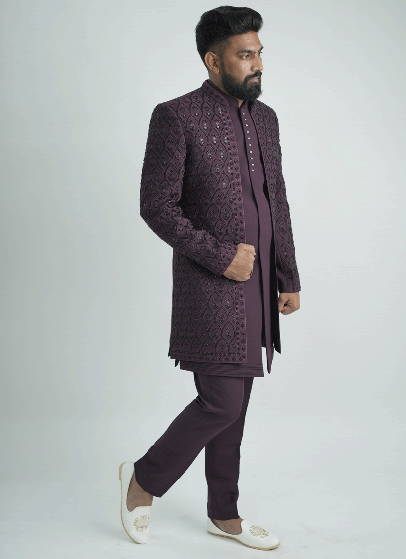 Maroon Handcrafted Set Indo-Western
