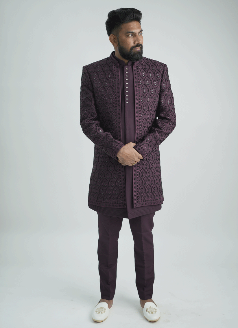 Maroon Handcrafted Set Indo-Western