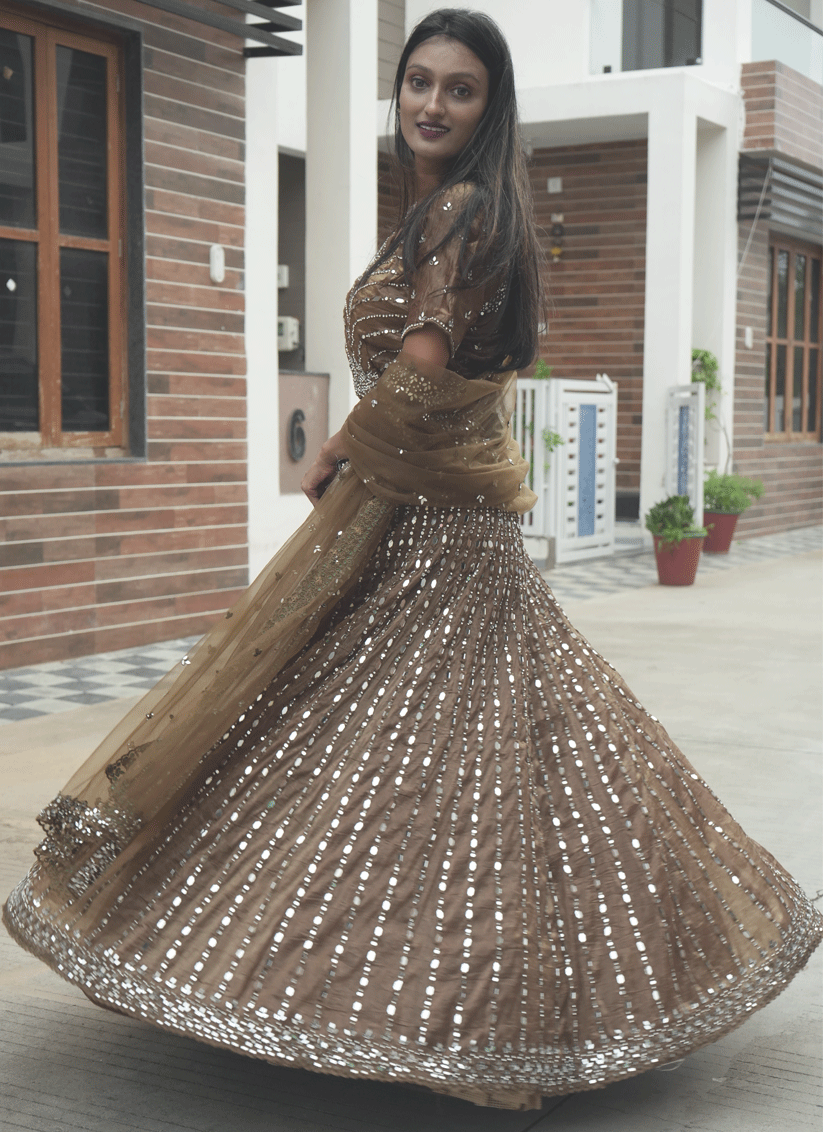 Chiku Tissue Heavy Embellished  Designer Lehenga Choli