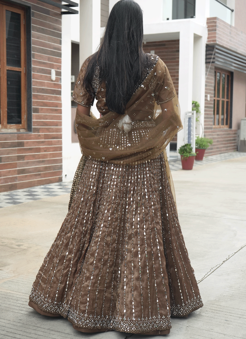 Chiku Tissue Heavy Embellished  Designer Lehenga Choli