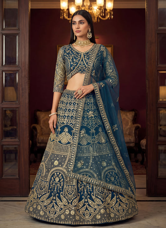 Party Wear Butterfly Net Lehenga Choli with Sequin Work