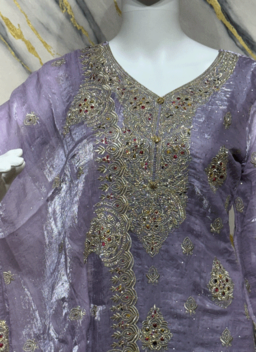 Lavender Cotton Silk Salwar Suit