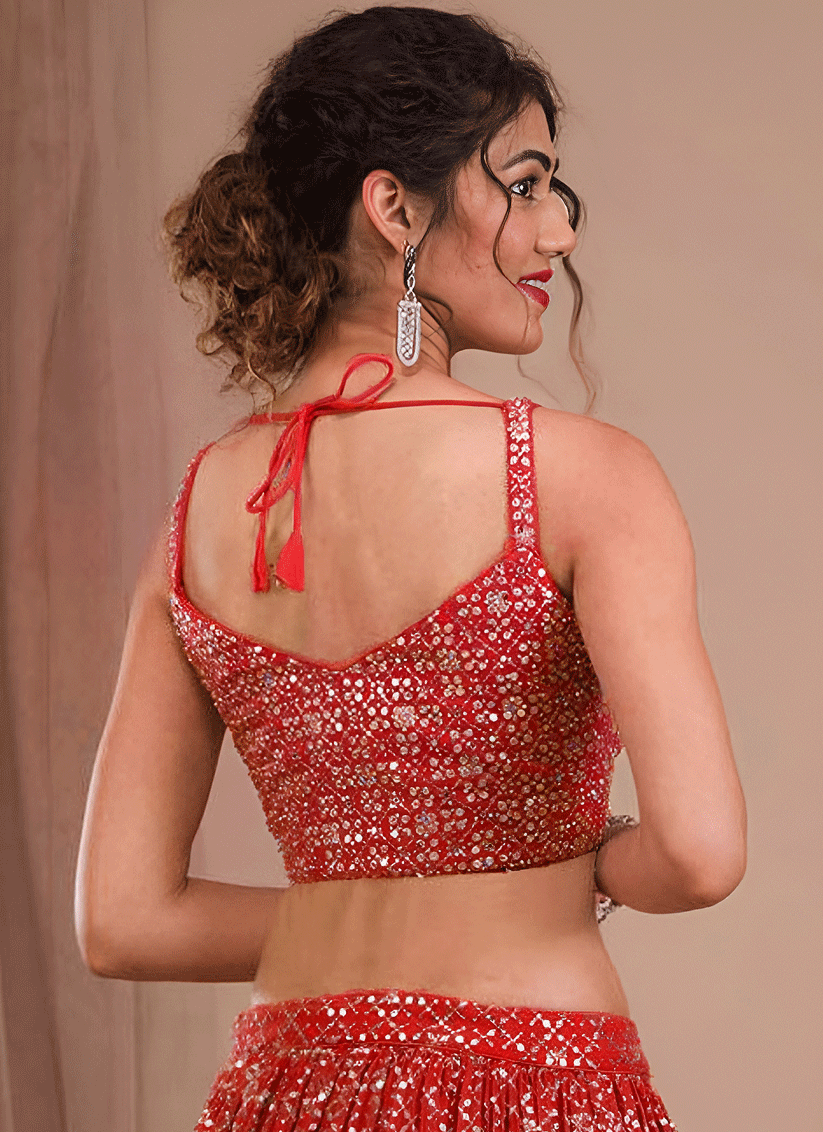 Gajari Traditional Georgette Lehenga Choli with Rich Embroidery
