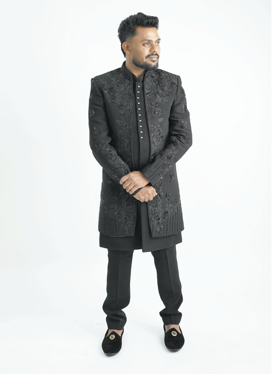 Black Handcrafted Set Indo-Western