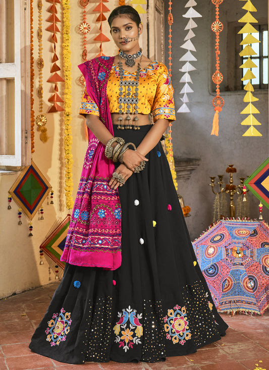 Black Muslin Cotton Navaratri Specials Chaniya Choli