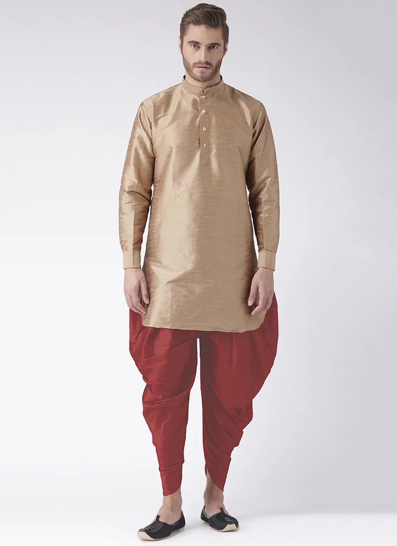 Golden Art Dupion Silk Mens Kurta Pyjama Set