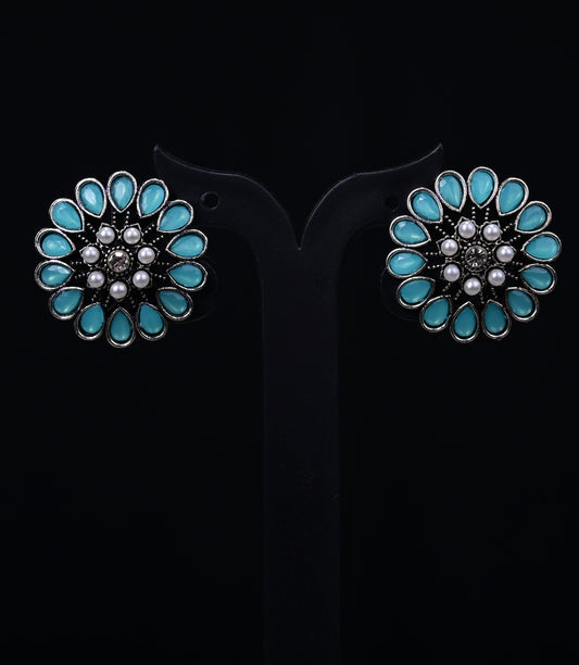 Blue Imitation Earring Set