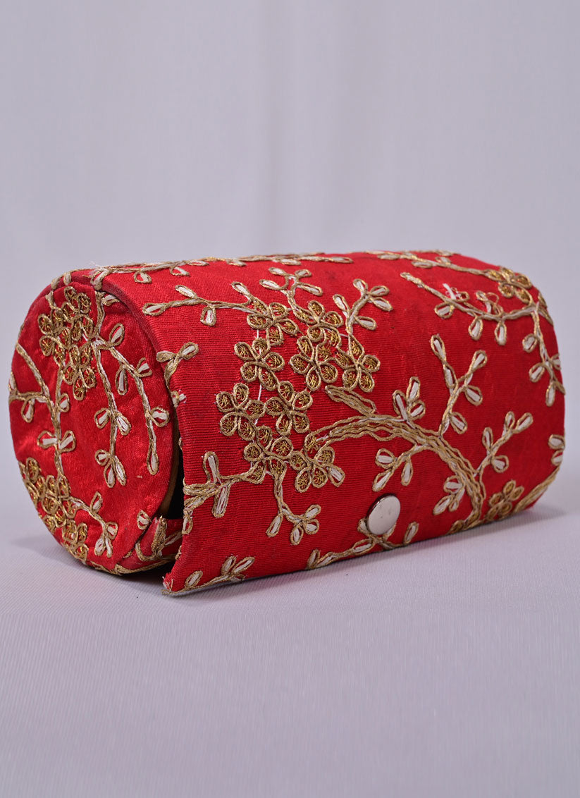 Red Handmade Embroidered Bangle Box